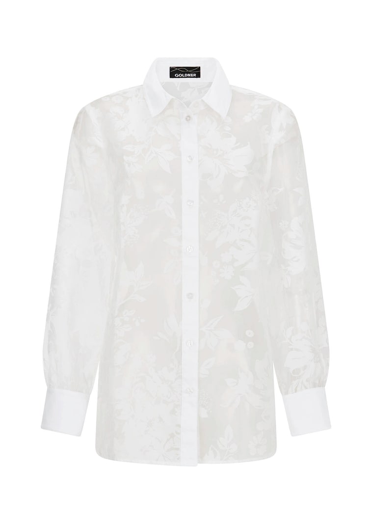 Ausbrenner-Bluse mit Blumenmuster