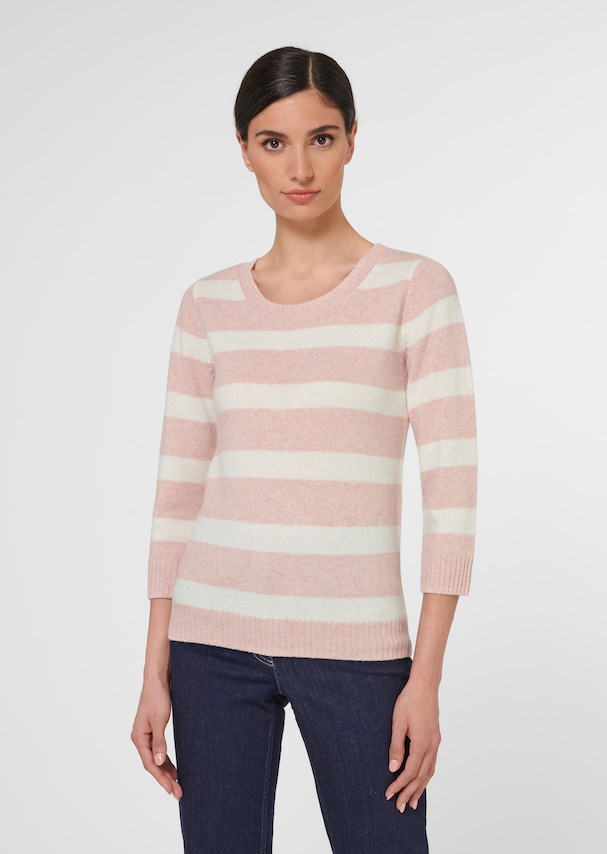 Striped jumper with 3/4 sleeves