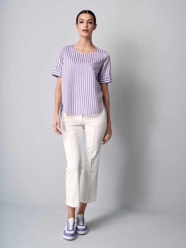 Streifenbluse mit Halbarm 3