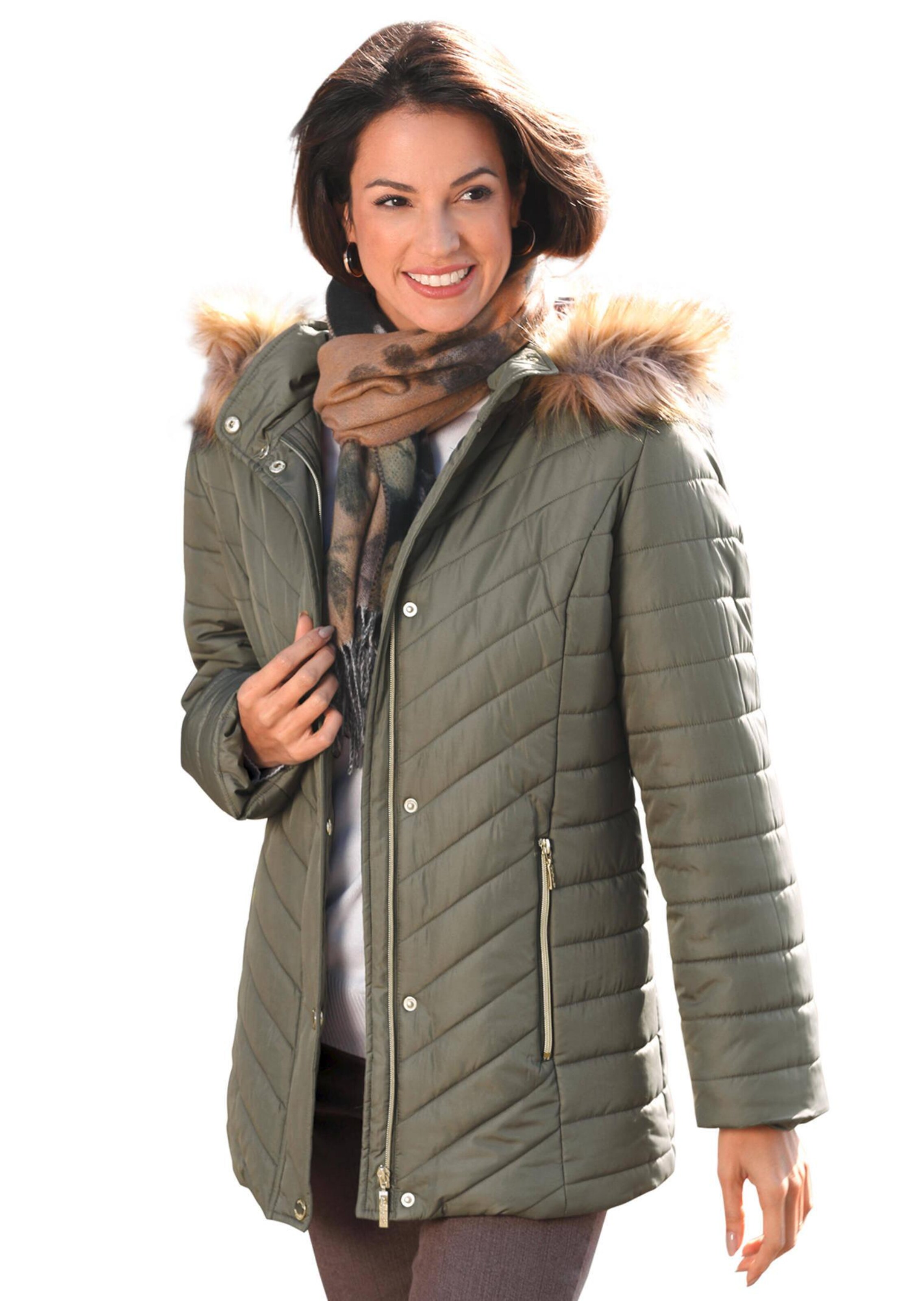Veste à capuche aspect fourrure