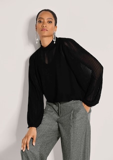 Bluse mit plissierten Ballonärmeln thumbnail 1