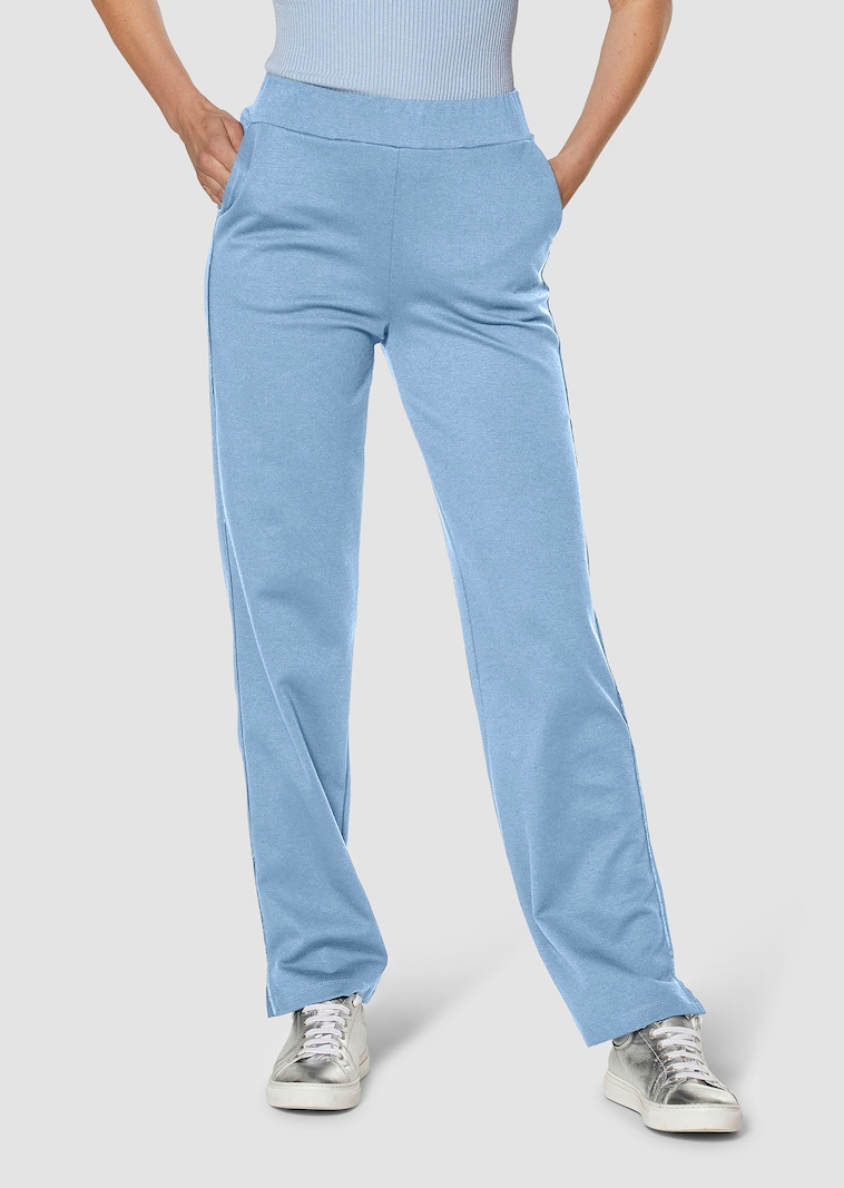 Lounge trousers with elegant satin stripes