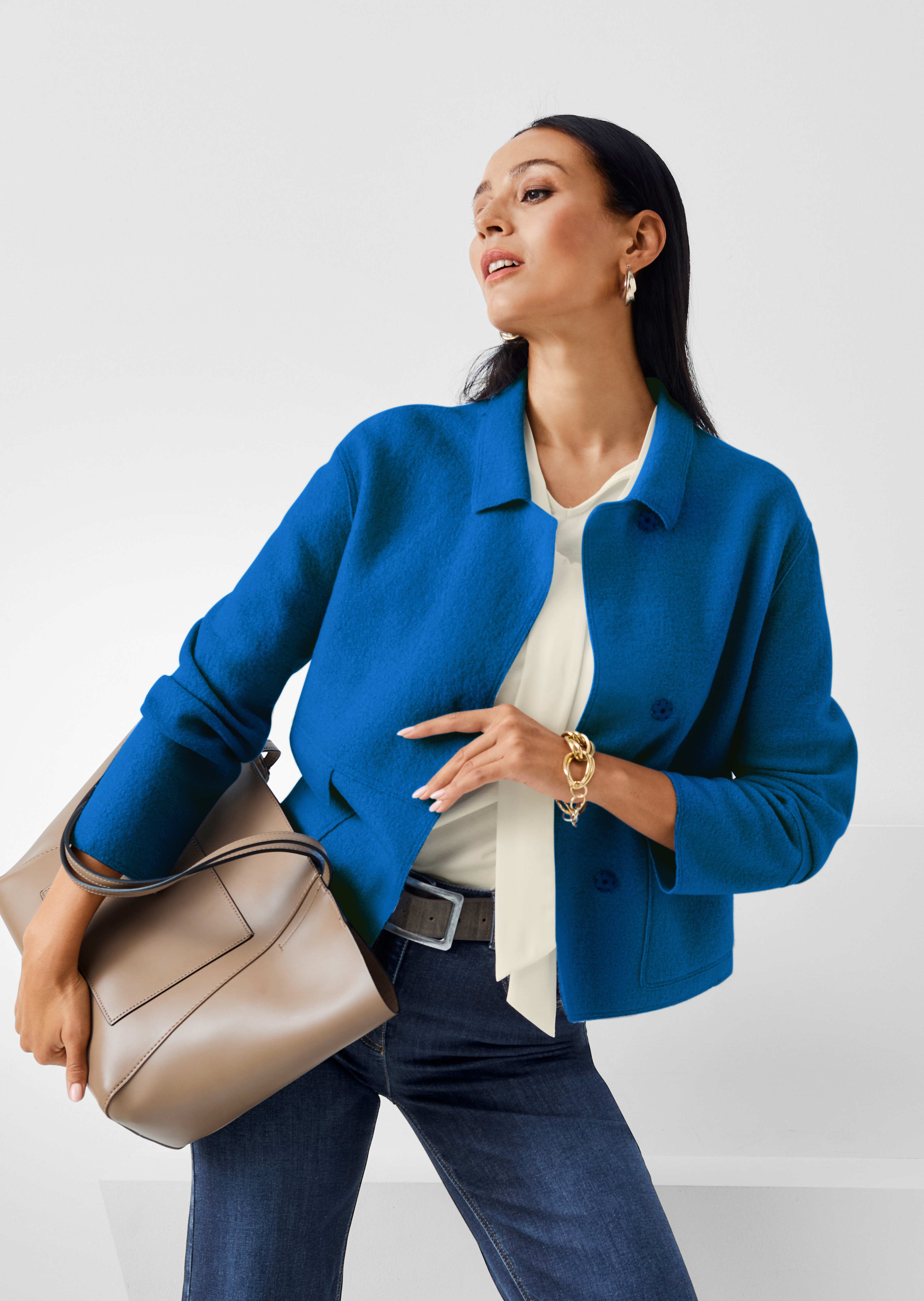 Blazer courte en pure laine vierge