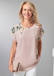 Luftige Chiffonbluse mit floralem Druck thumbnail 7