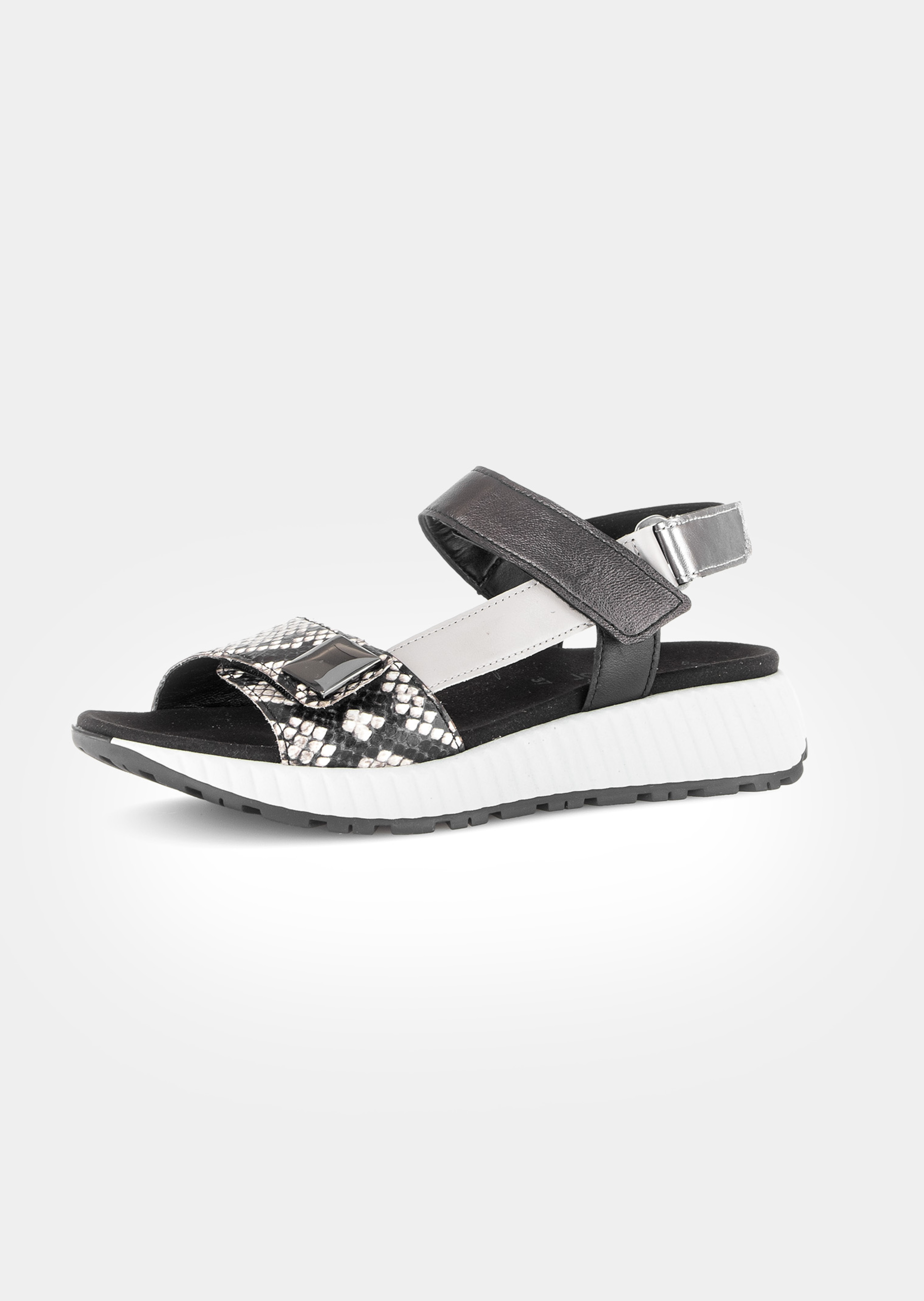 Sandales à motif reptile métallisé