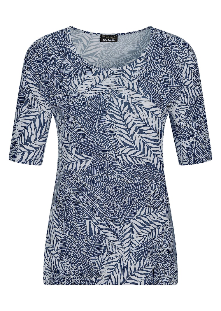 Shirt met bladerprint