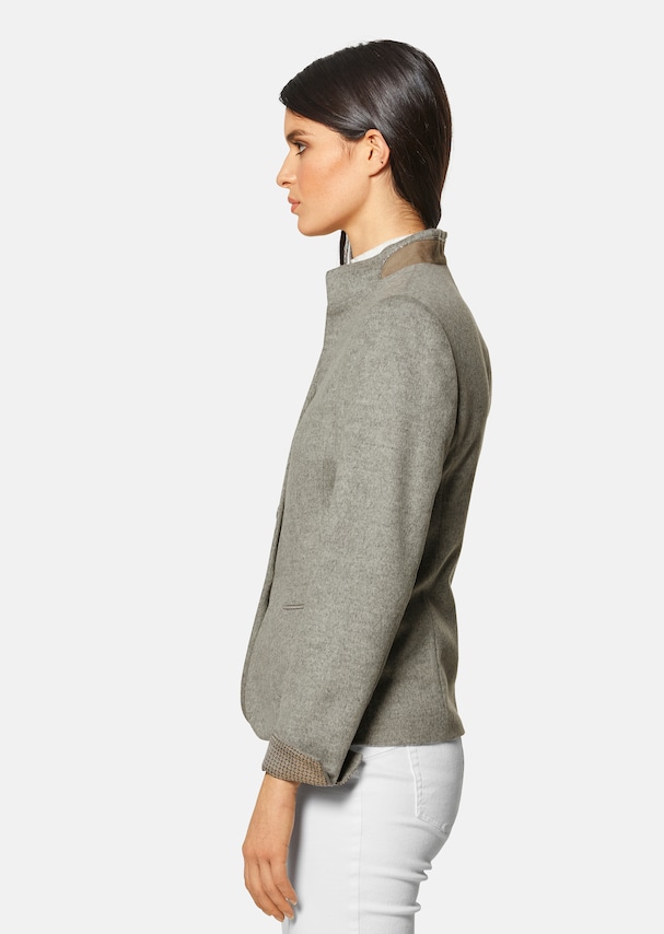 Wool blazer with stand-up collar 3