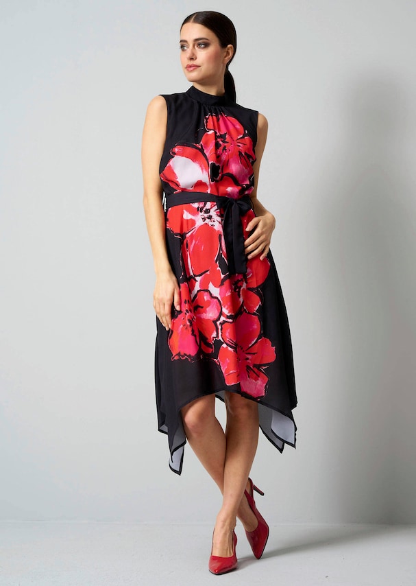 Kleid mit platziertem Blumenprint 3