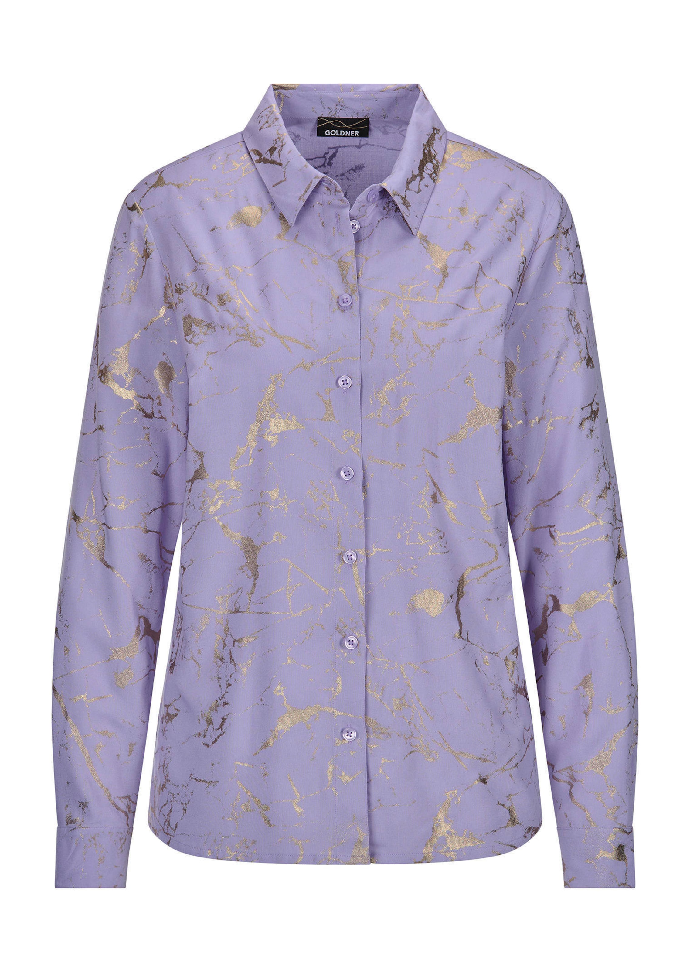 Hemdbluse mit Metallic Print