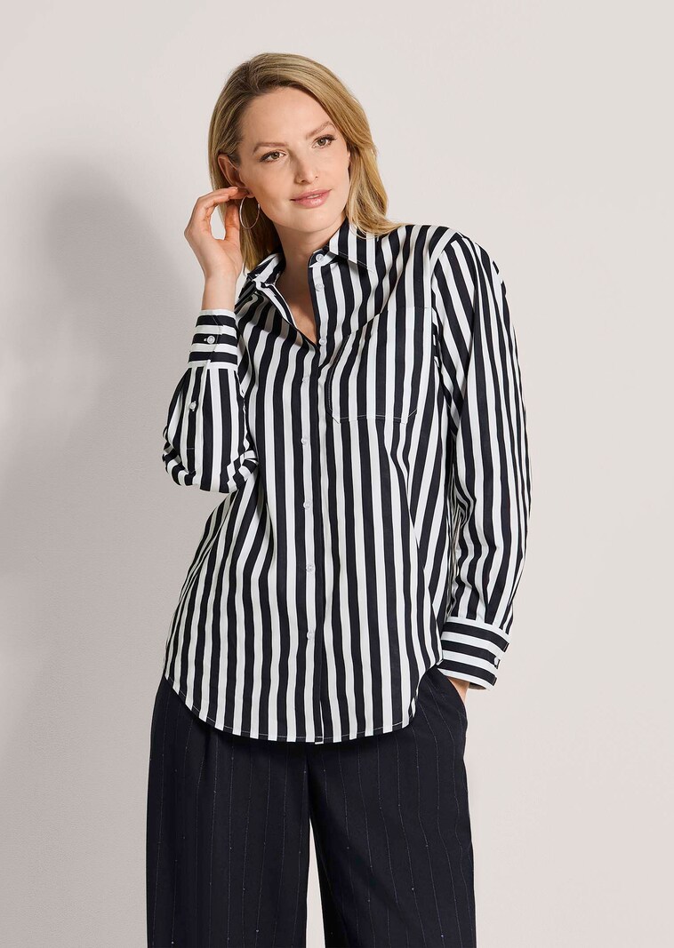 Baumwollbluse mit Streifen