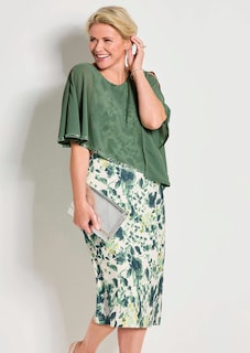 Blumenkleid mit Chiffon-Überwurf thumbnail 7