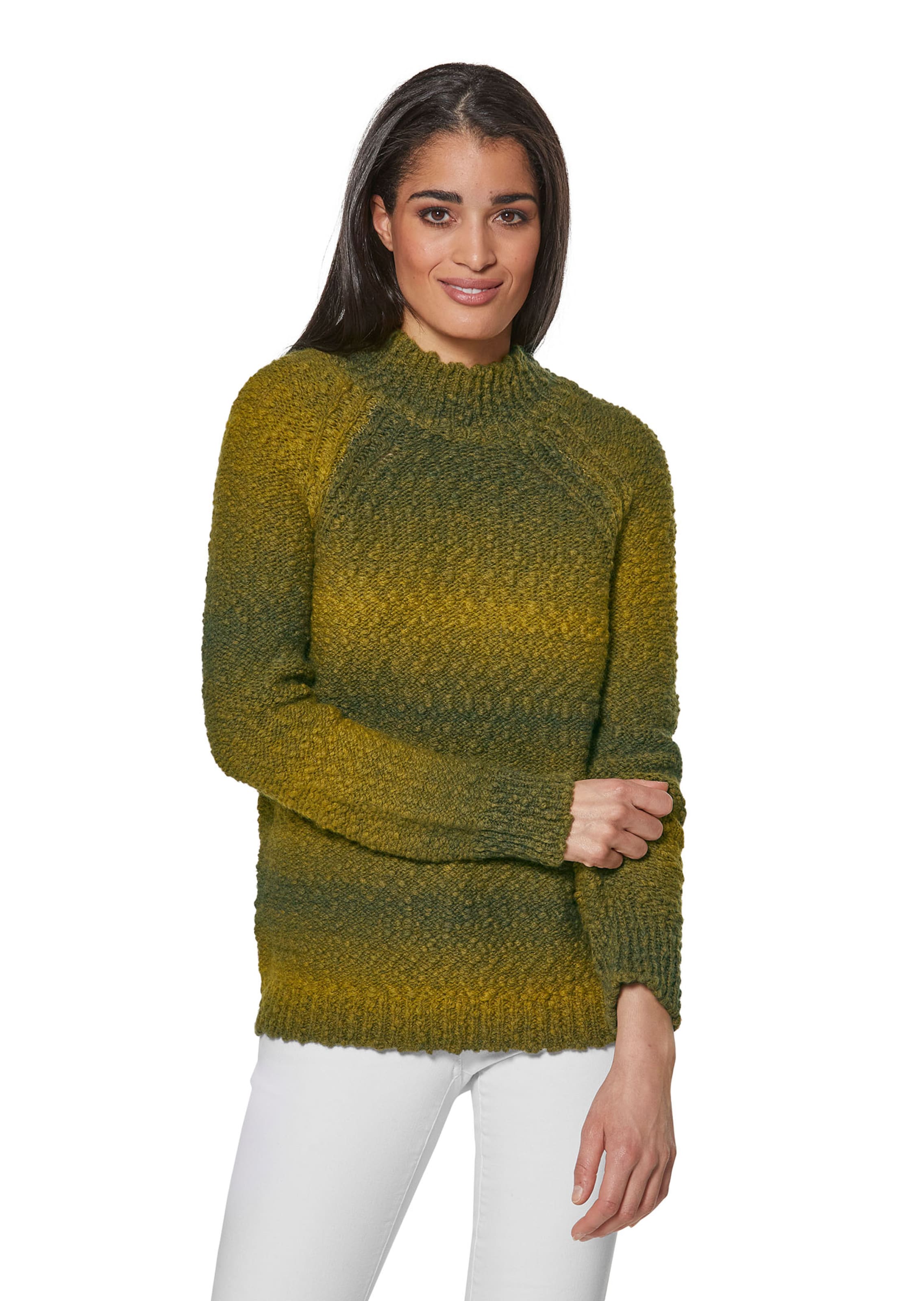 Stand-up collar jumper with sophisticated colour gradient