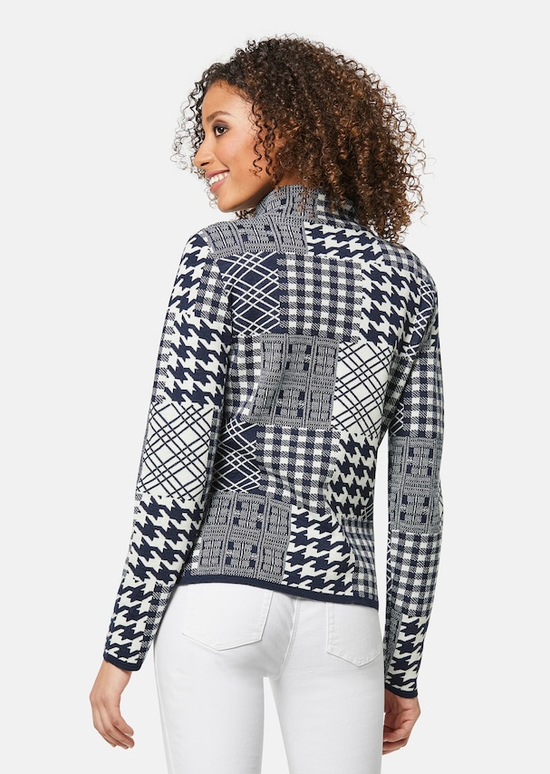 Elegant knitted blazer with polka dots 2