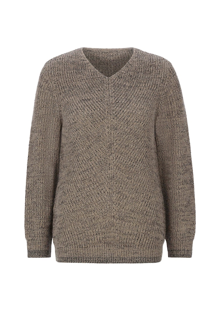 Tricot pullover met naadloze V-hals