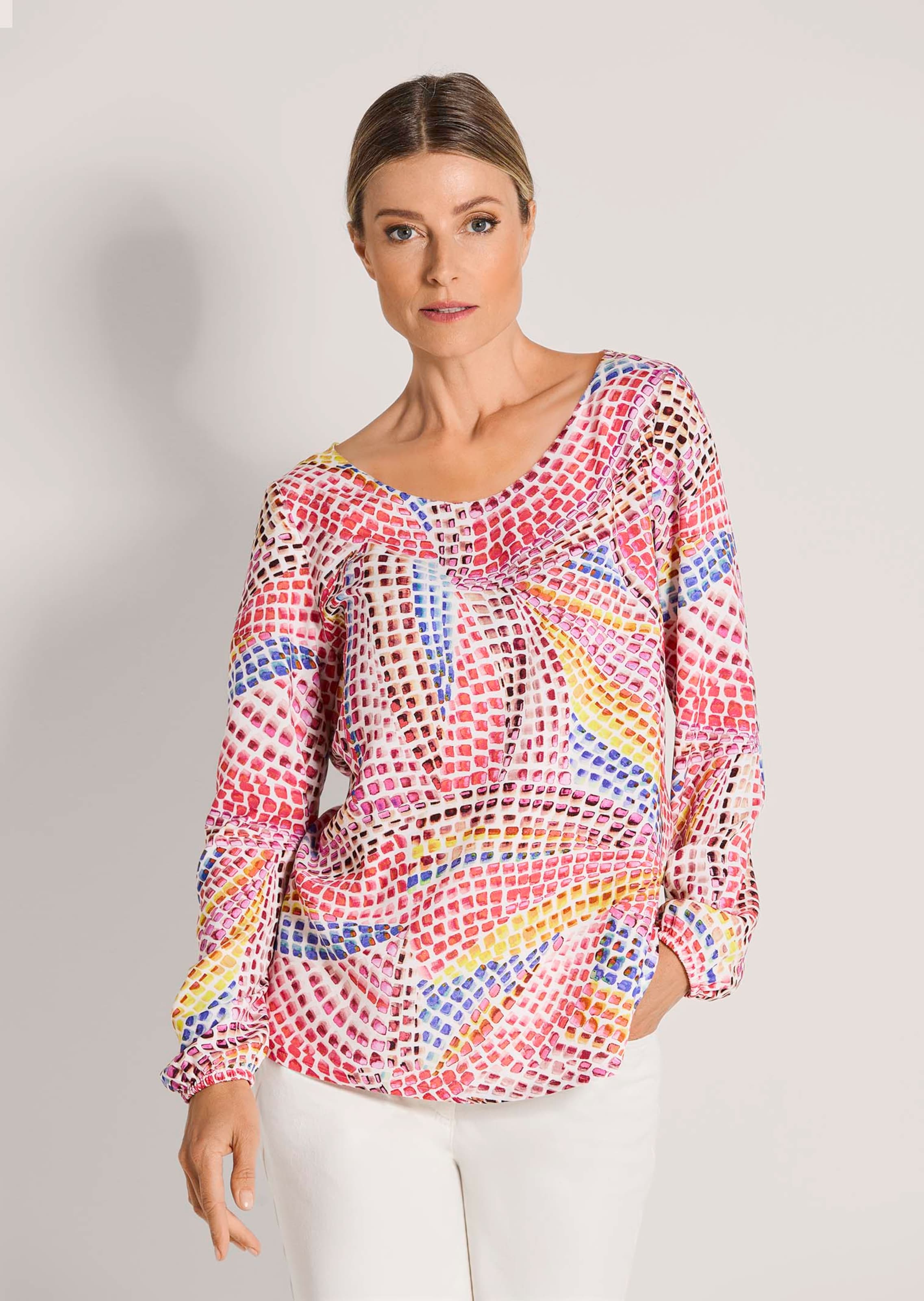 Blouse multicolore à pois