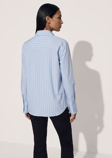 Gestreifte Hemdbluse mit Perlmuttknöpfen thumbnail 3