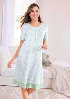 Nachthemd mit halblangen Ärmeln und Knopfleiste thumbnail 5