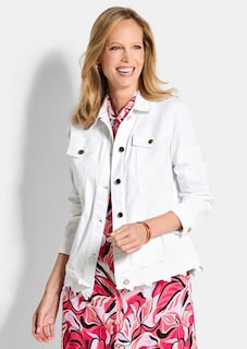 Jeansjacke mit Blumenborte thumbnail 1