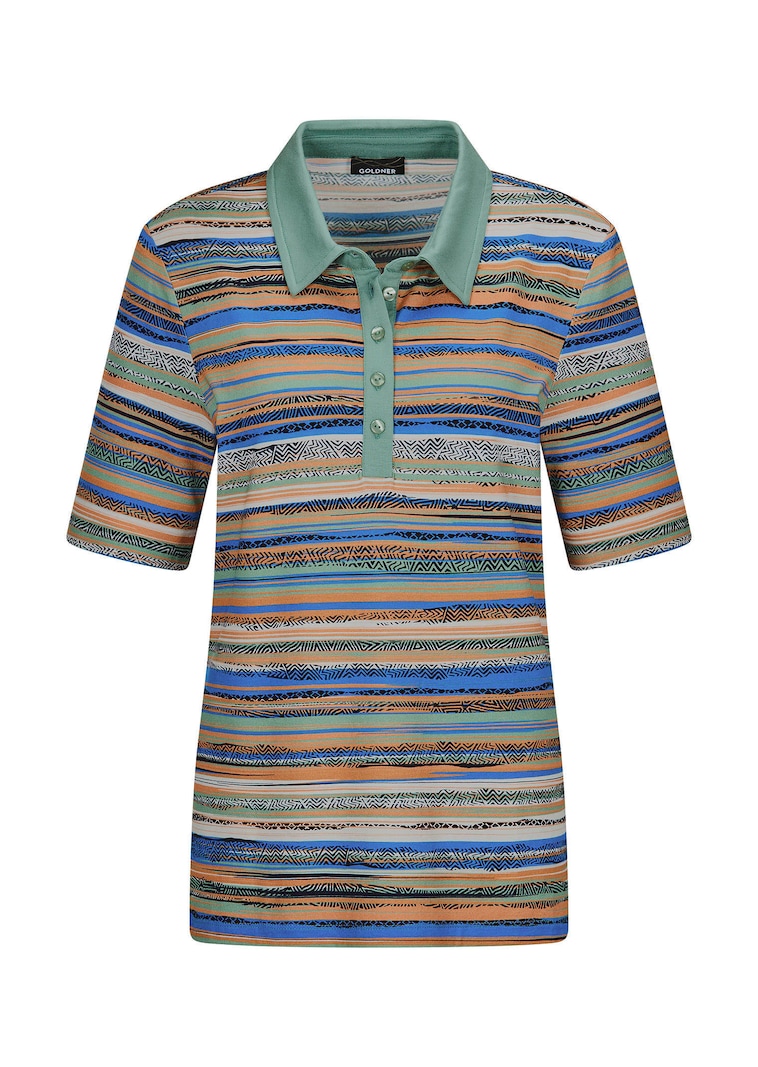 Polo à rayures en jersey de viscose