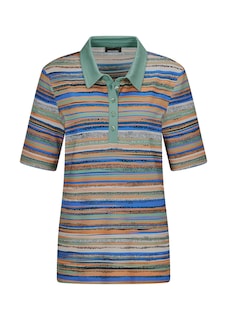 Geringeltes Poloshirt aus Viskose-Jersey thumbnail 6
