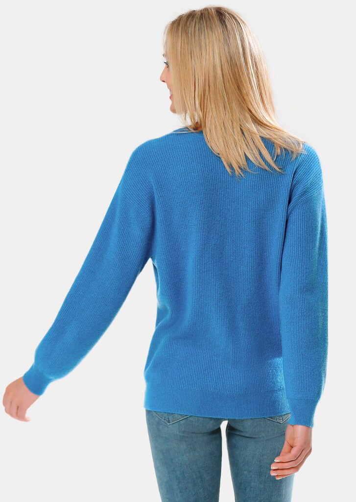 Kaschmirpullover in Patentstrick mit Rundhals