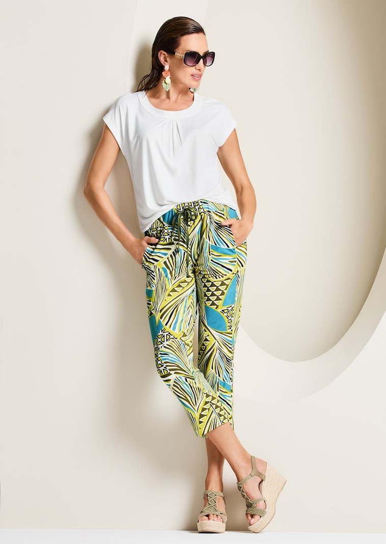Farbige Schlupfhose mit grafischem Print