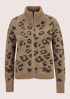 Jacquard-Strickblouson mit Leopardenmuster thumbnail 6