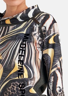 Sweatshirt mit abstraktem Animalprint und Lederakzenten thumbnail 5
