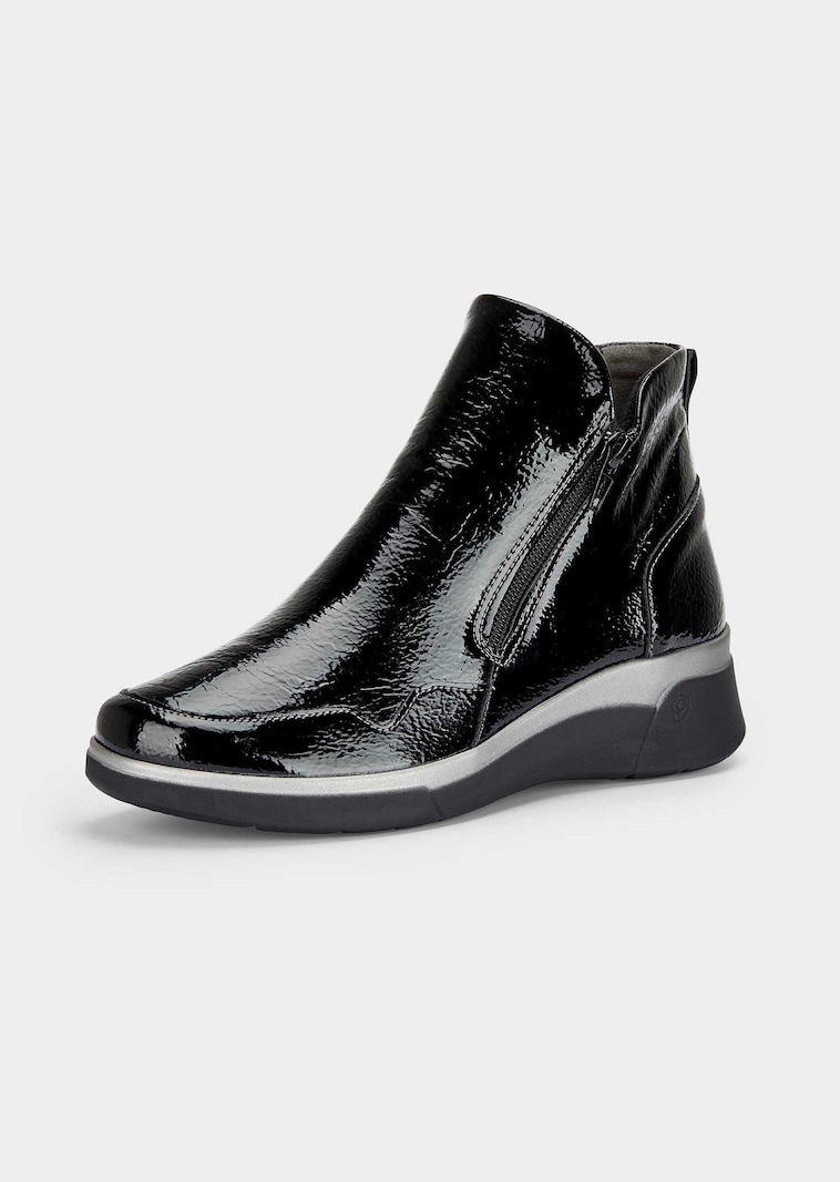 Bottines en cuir verni