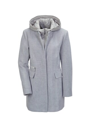 manteau gris argenté