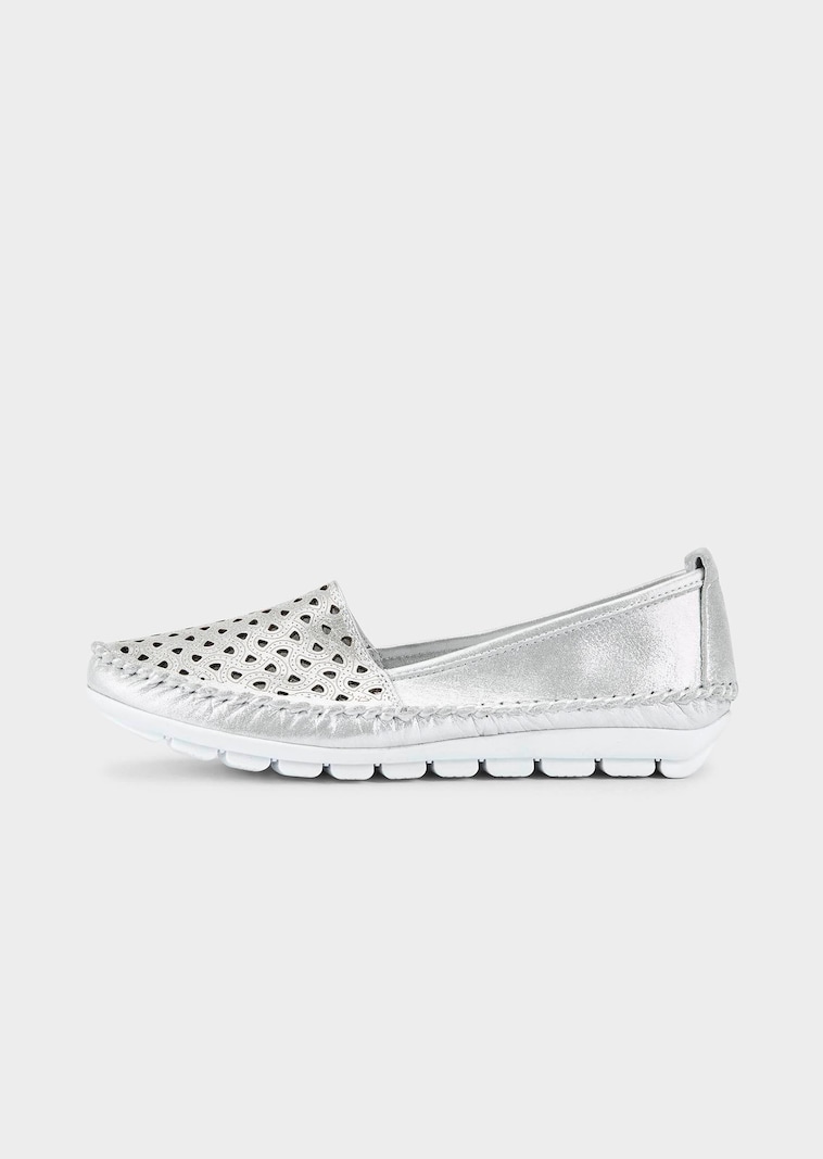 Leder-Slipper mit Wechselfußbett