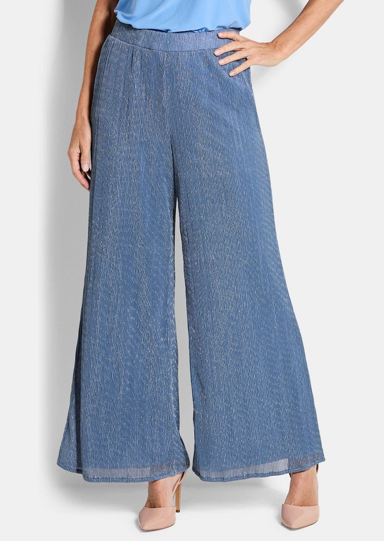 Kimaltavat, pliseeratut VERA-palazzohousut