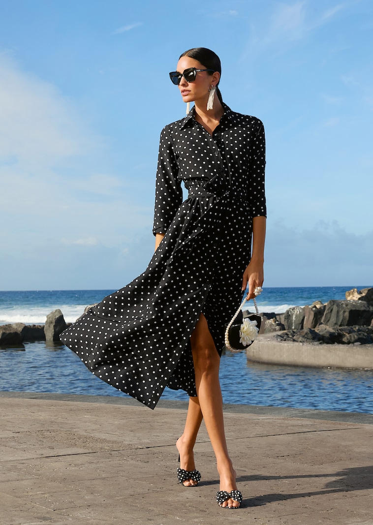 Hemdblusenkleid mit Punkten
