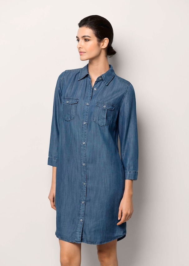 Hemdblusenkleid in Jeansoptik aus trageangenehmer Lyocellware 1