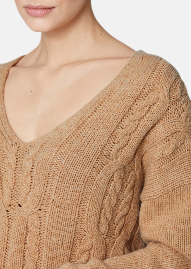 Cable-knit jumper with virgin wool and cashmere 4
