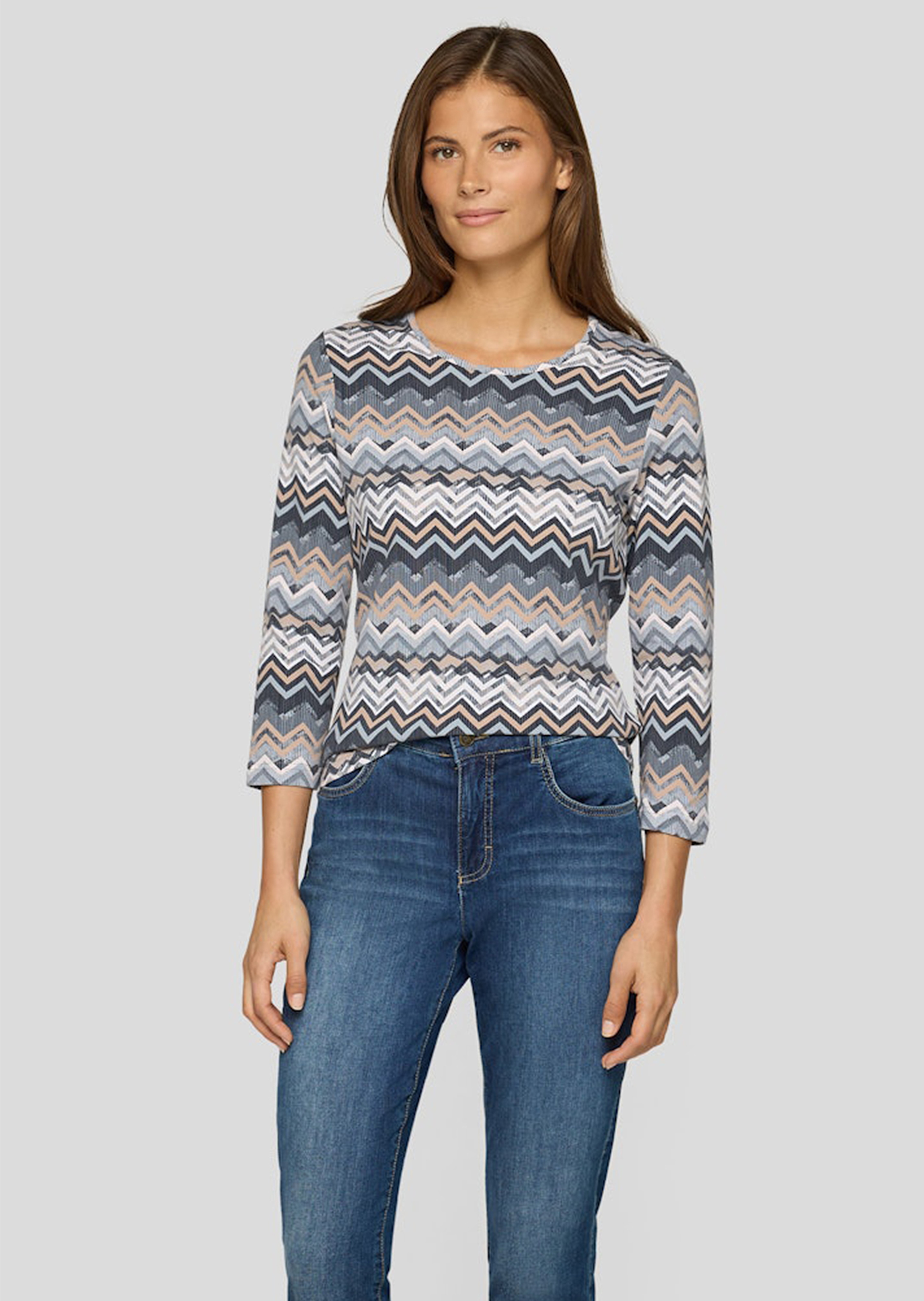 Jersey-Shirt mit Zickzackmuster