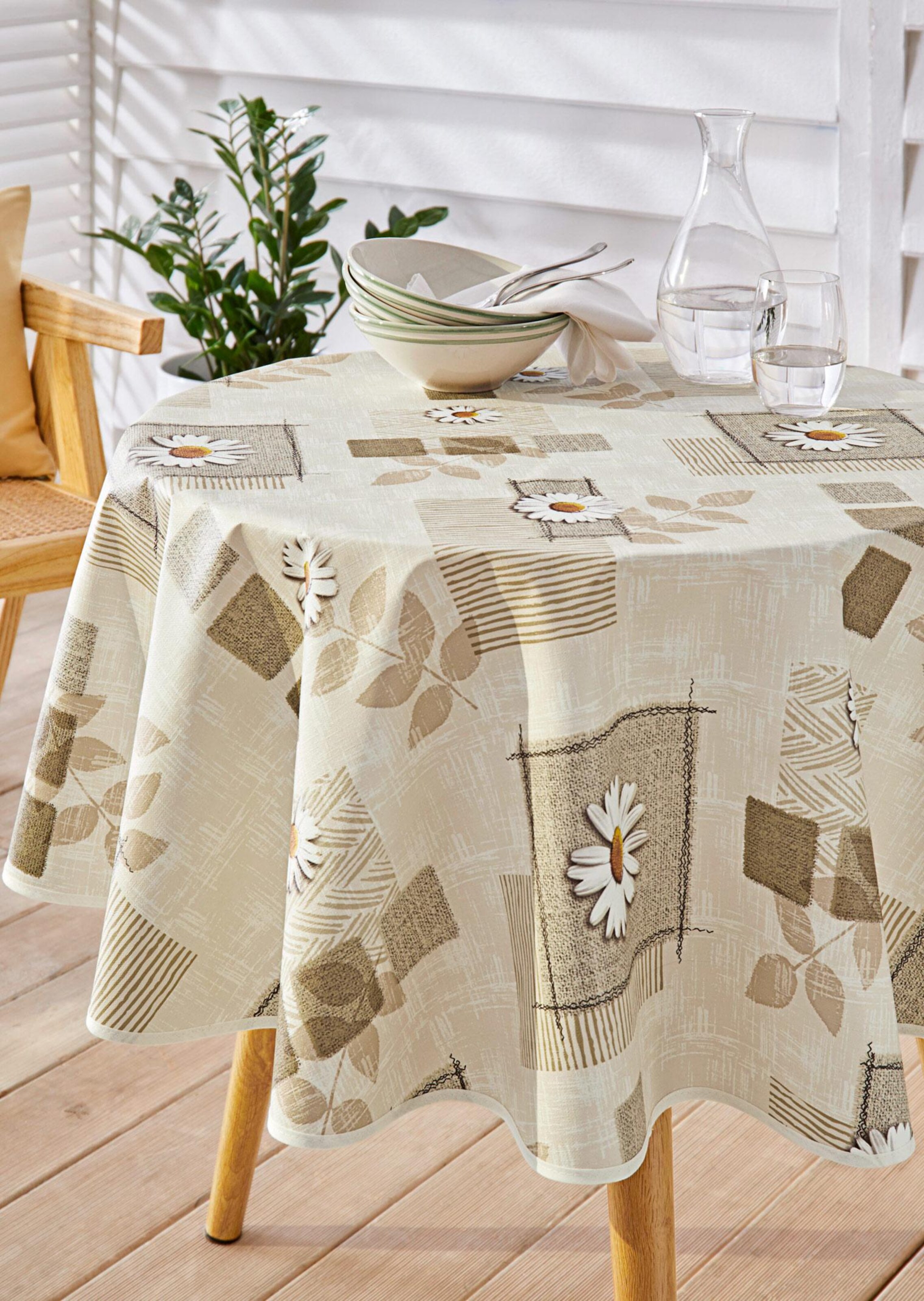 Nappe en toile cirée - taupe / brun - Gr. 140 x 210 cm de Goldner Fashion