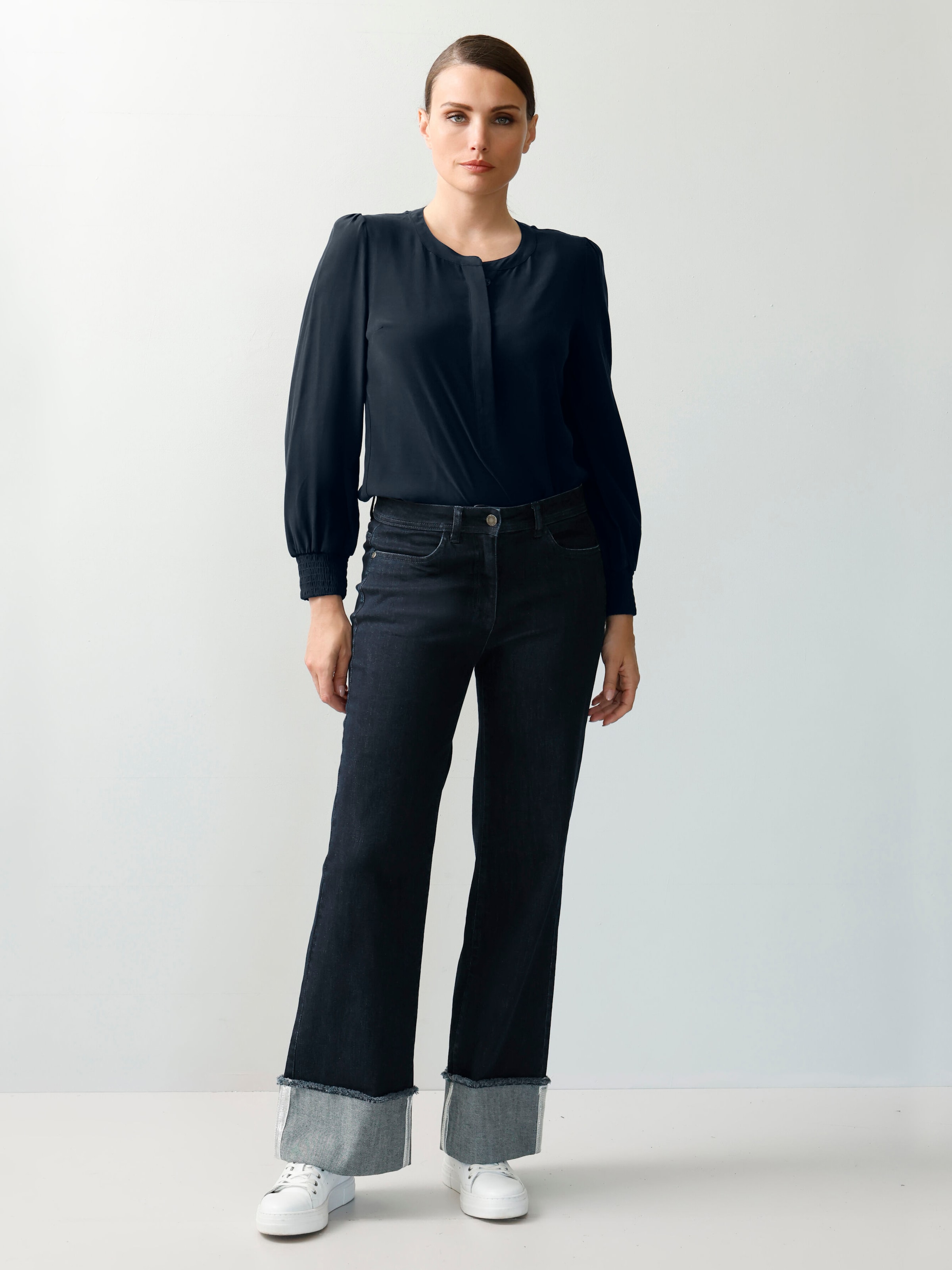 Jeansculotte mit Umschlag