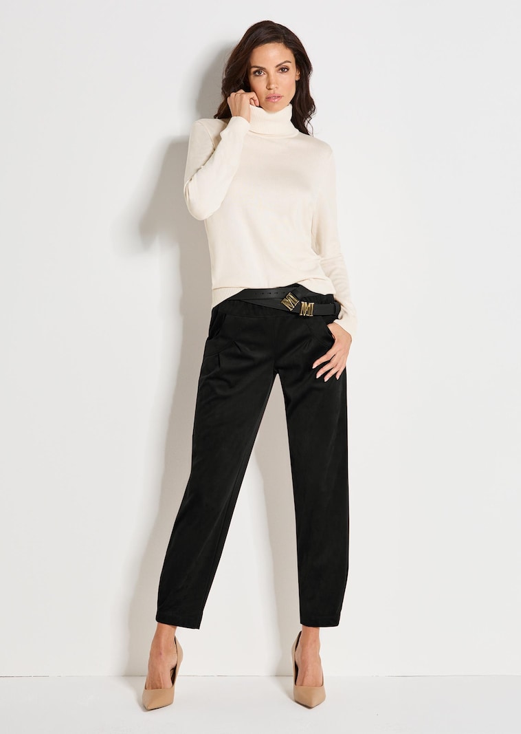 Barrel-Leg-Schlupfhose aus Peachskin