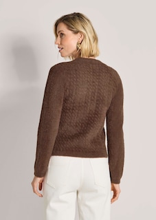 Flauschige Strickjacke mit Wabenstruktur thumbnail 3
