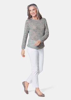 Effektvoller locker gestrickter Bändchengarnpullover thumbnail 2