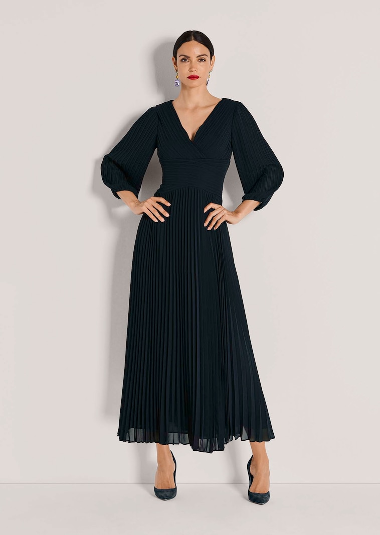 Plissé jurk van chiffon