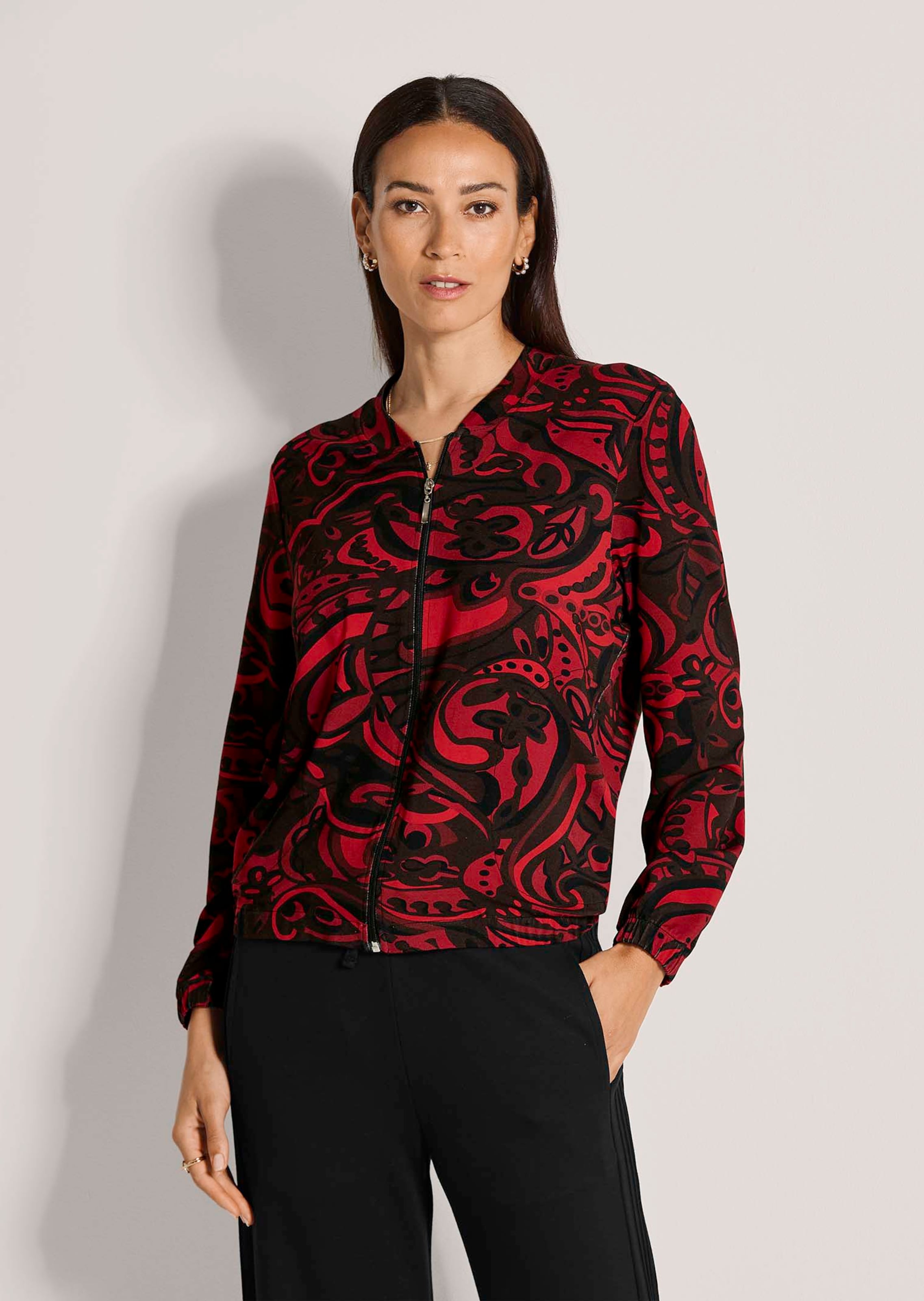Gemusterte Freizeitjacke im Blouson-Schnitt