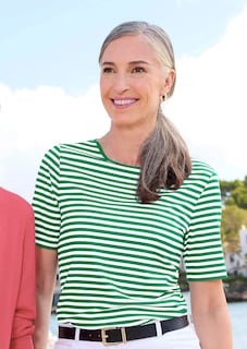 T-shirt à rayures en jersey de viscose thumbnail 7
