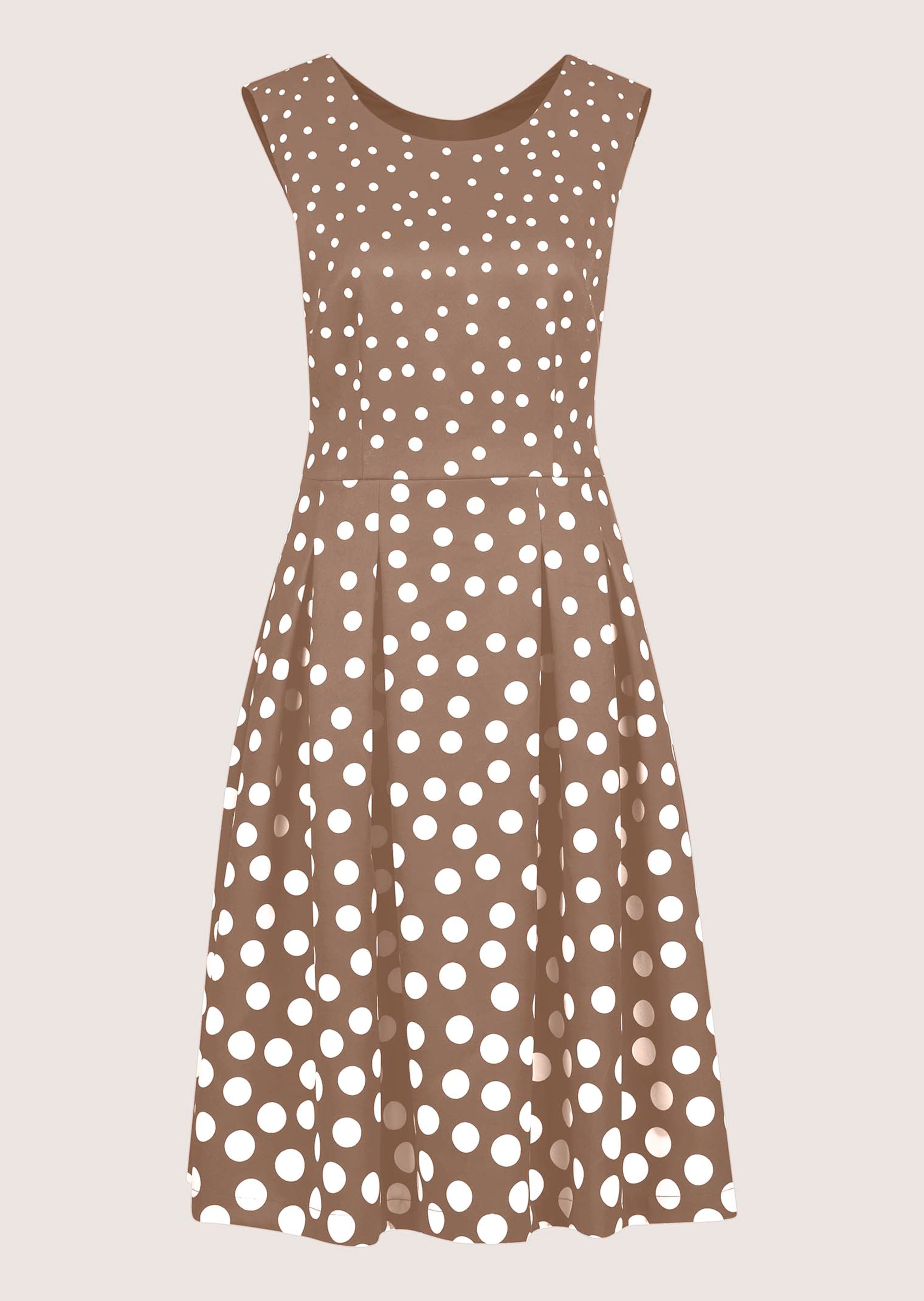 Polka dot dress in caramel / natural white | MADELEINE Fashion