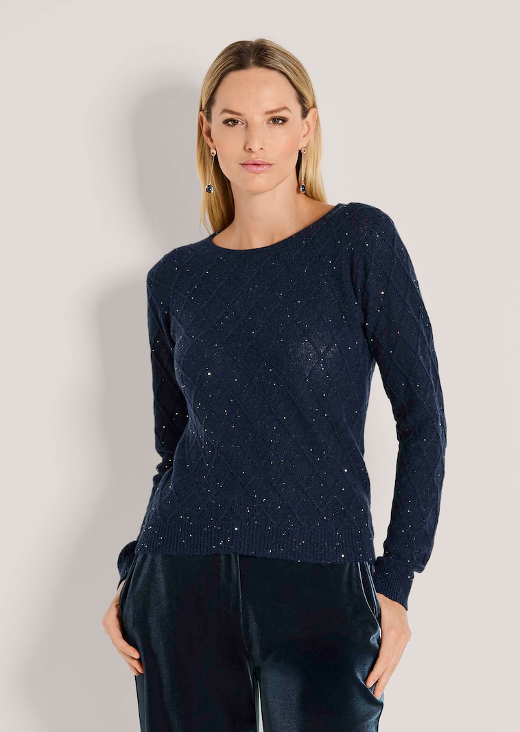 Strickpullover mit Glam-Effekt