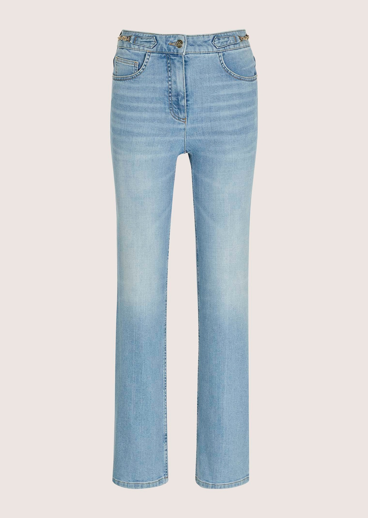 Straight-Leg-Jeans mit Kettendekoration