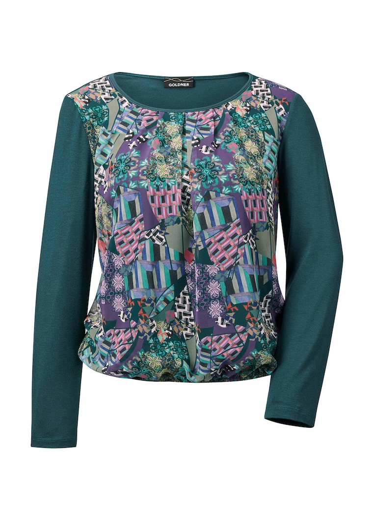 Blouseshirt met chiffon inzet