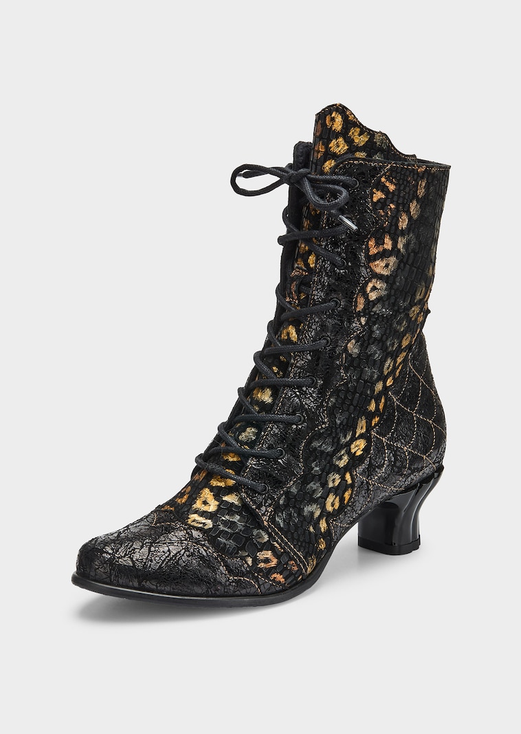Schnürstiefelette aus Leder