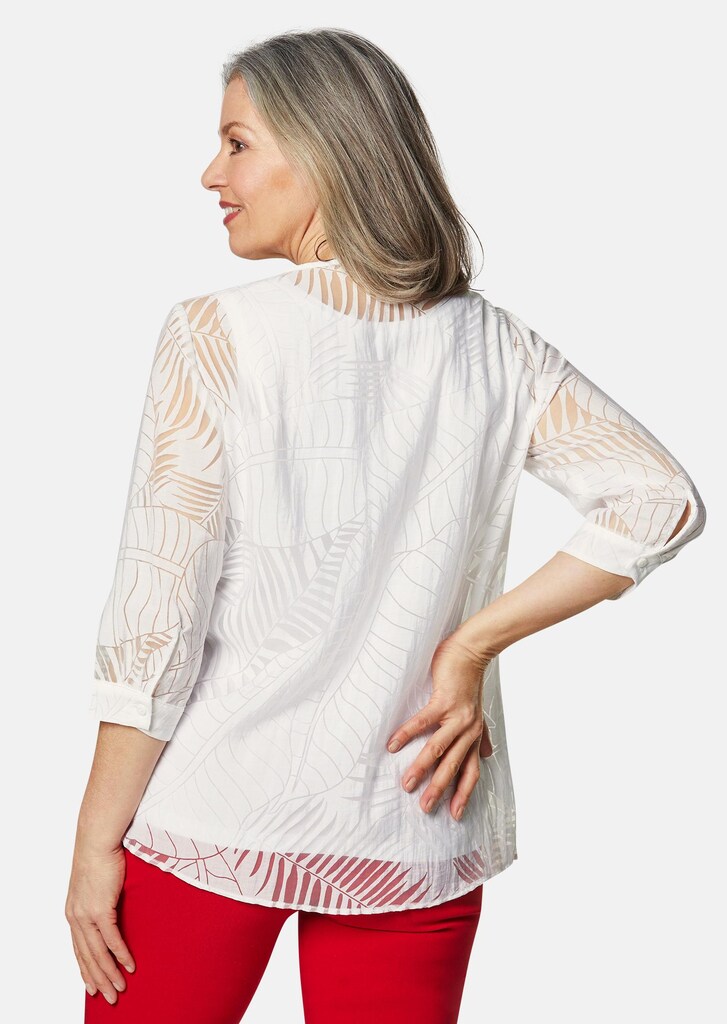 Casual gesneden etskantblouse